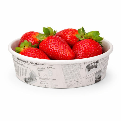 Contenitore "Deli" tondo in cartone, decorazione stampa di giornale  H54mm 360ml