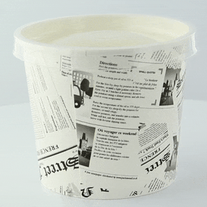 Contenitore "Deli" tondo in cartone, decorazione stampa di giornale  H87mm 600ml