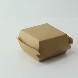 Scatola per hamburger in cartone kraft 110x100mm H80mm
