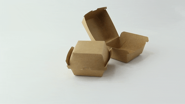 Scatola per hamburger in cartone kraft 75x75mm H50mm