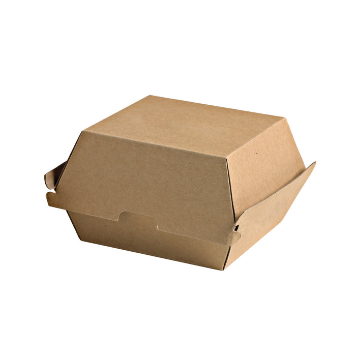 Scatola per hamburger in cartone kraft rinforzato - 14,5 cm x 13 cm x 10 cm - 50 pezzi