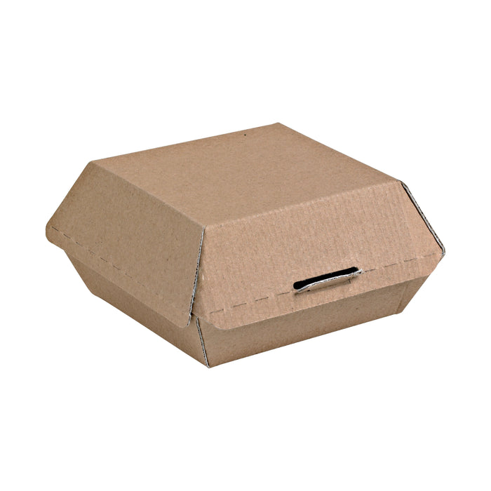 Scatola per hamburger in cartone kraft rinforzato - 13,5 cm x 12,5 cm x 6,5 cm - 50 pezzi
