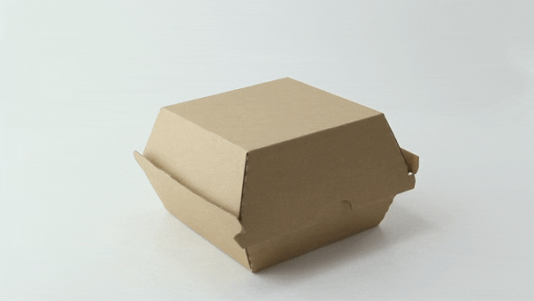 Scatola per hamburger in cartone kraft rinforzato 145x130mm H78mm