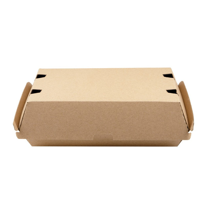 Scatola per hamburger in cartone kraft rinforzato 225x125mm H82mm