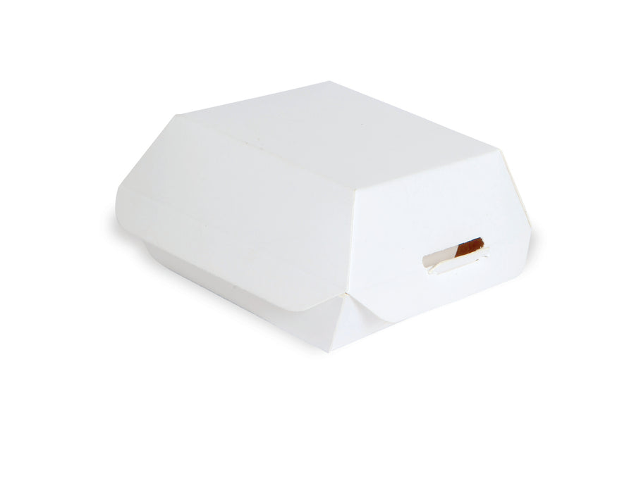 Mini scatola in cartone bianco per hamburger - 9,8 cm x 9,5 cm x 5 cm - 25 pezzi
