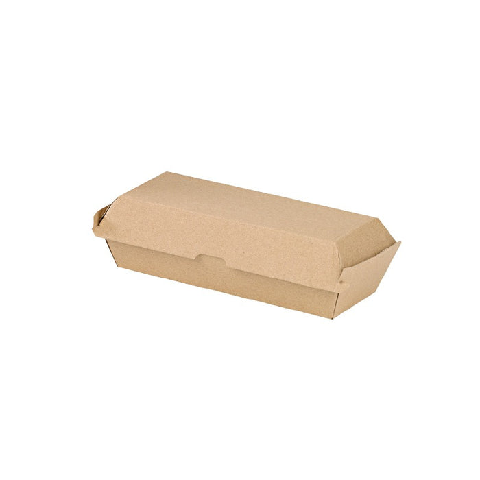 Scatola per hot dog in cartone kraft rinforzato 238x98mm H70mm