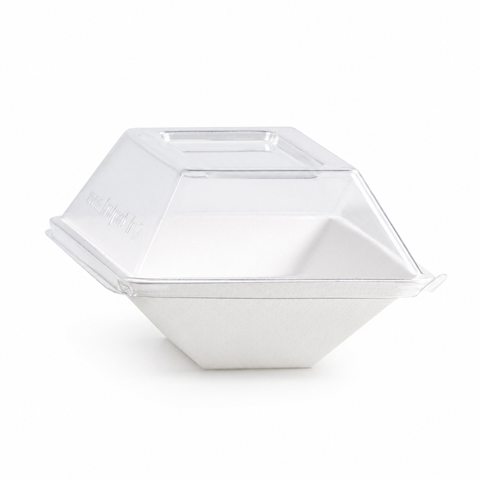 Piatto "EcoDesign" in polpa di canna da zucchero - 150 ml - 13 cm x 8,5 cm x 2,8 cm - 50 pezzi