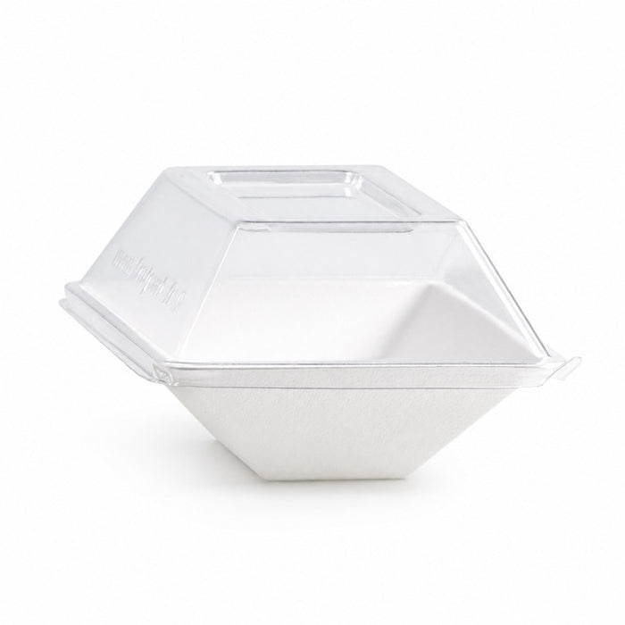 Piatto "EcoDesign" in polpa di canna da zucchero  130x85mm H28mm 150ml