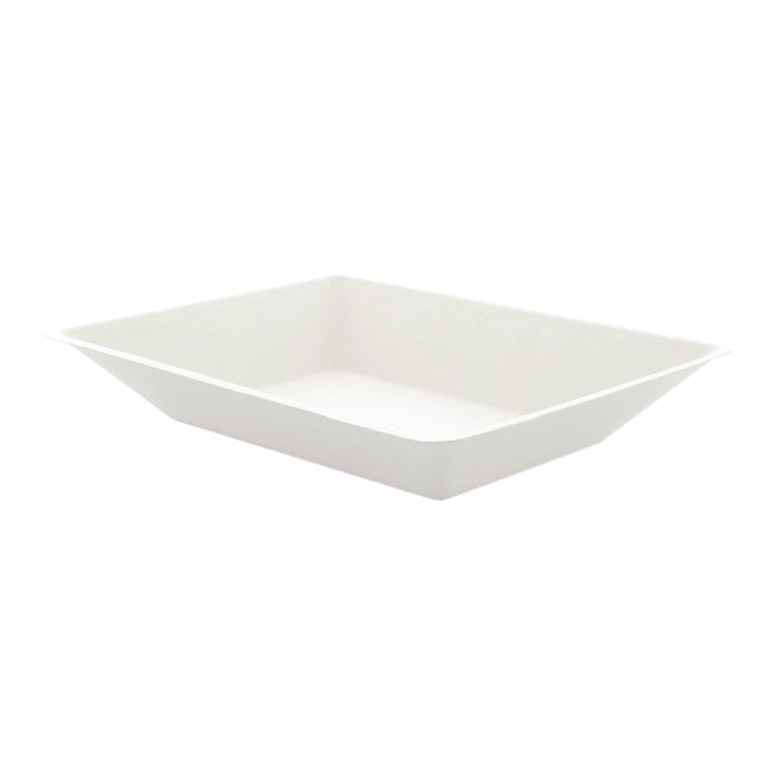 Piatto "EcoDesign" in polpa di canna da zucchero - 450 ml - 17 cm x 13 cm x 2,8 cm - 50 pezzi