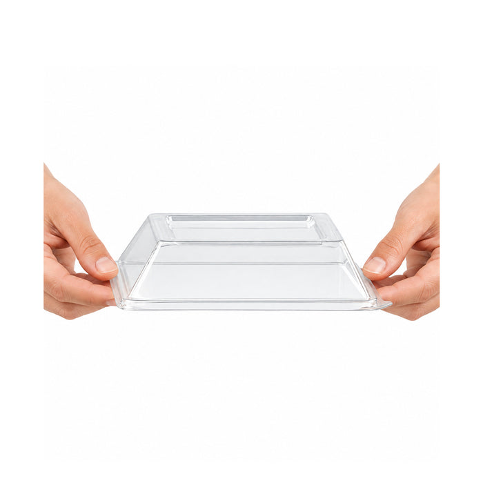 Coperchio per vassoi EcoDesign (PET1) - 13,2 cm x 13,2 cm x 3,1 cm - 50 pezzi