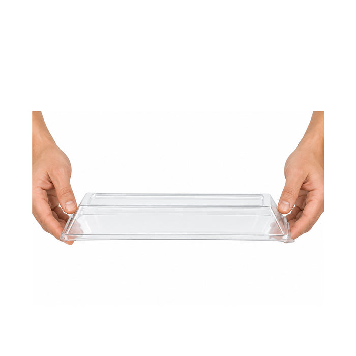 Coperchio per vassoi EcoDesign (PET1) - 26,2 cm x 13,2 cm x 3,3 cm - 50 pezzi