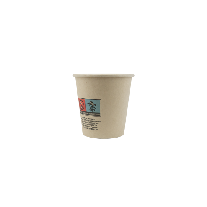 Bicchiere cartone e fibra di bambù (PAP20) - 120 ml - Ø 6,2 cm - H 6,2 cm - 50 pezzi