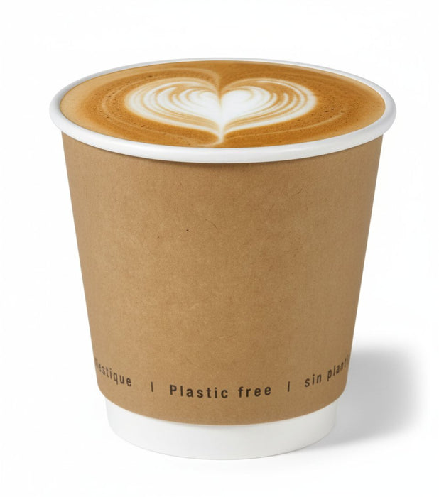 Bicchiere cartone kraft doppia parete plastic-free (PAP20) - 300 ml - Ø 9 cm - H 8,6 cm - 25 pezzi