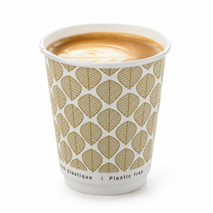 Bicchiere cartone kraft stampato doppia parete plastic-free (PAP20) - 350 ml - Ø 9 cm - H 11 cm - 25 pezzi