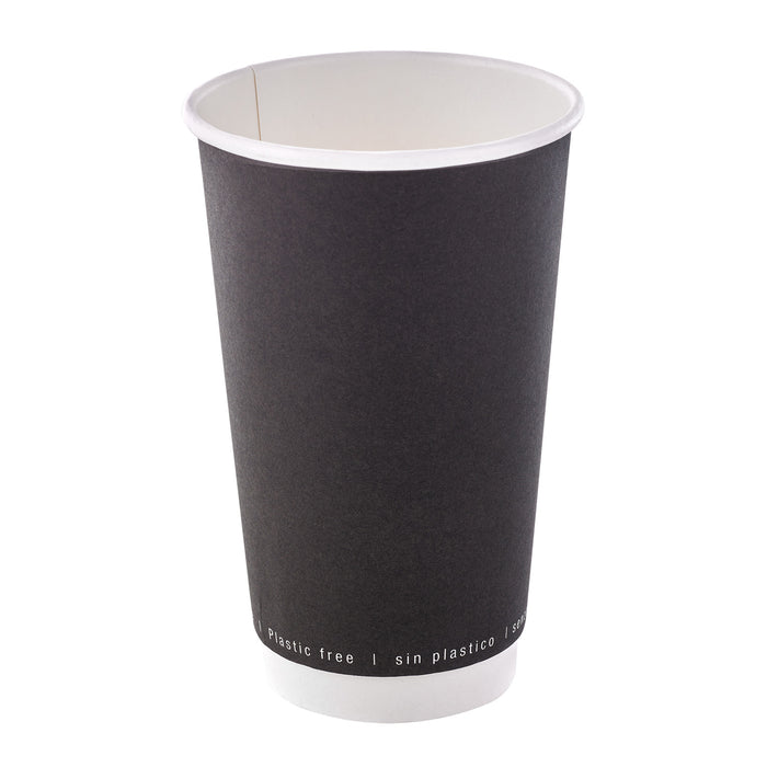 Bicchiere cartone bianco e nero doppia parete plastic-free (PAP20) - 460 ml - Ø 9 cm - H 13,6 cm - 25 pezzi