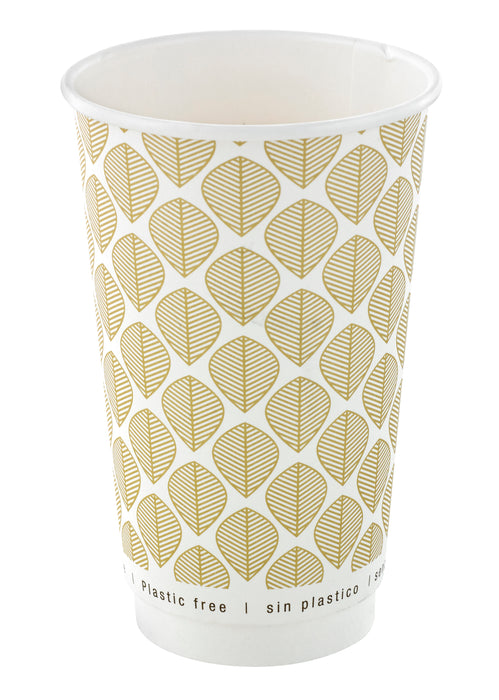 Bicchiere cartone kraft stampato doppia parete plastic-free (PAP20) - 460 ml - Ø 9 cm - H 13,6 cm - 25 pezzi