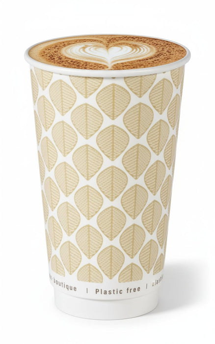 Bicchiere cartone kraft stampato doppia parete plastic-free (PAP20) - 460 ml - Ø 9 cm - H 13,6 cm - 25 pezzi