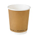 Vaso de cartón marrón de doble pared sin plástico, Base agua 230ml Ø80mm A92mm - 25Uds