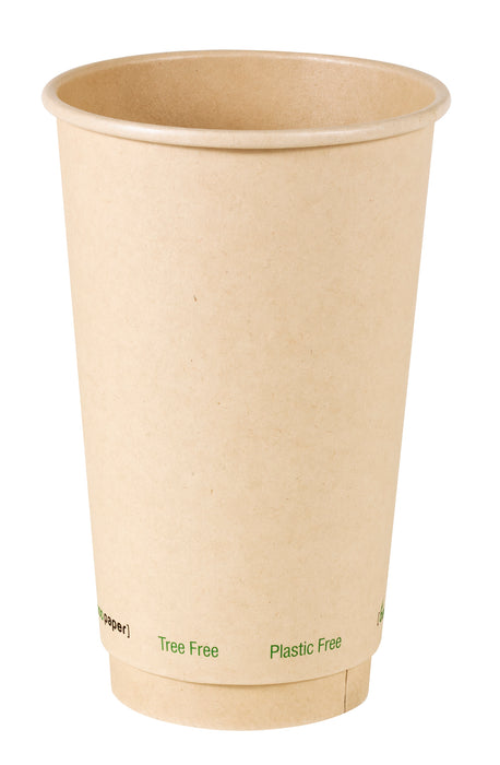 Bicchiere cartone fibra di bambù doppia parete plastic-free (PAP20) - 460 ml - Ø 9 cm - H 13,6 cm - 25 pezzi