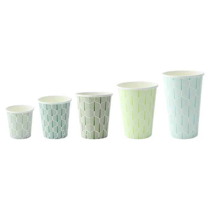 Bicchiere cartone bianco Leaf con decoro (PAP20) - 350 ml - Ø 9 cm - H 11 cm - 50 pezzi