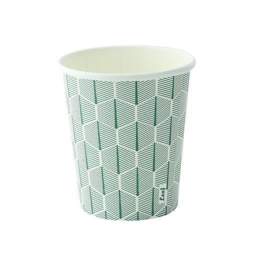 Bicchiere cartone bianco Leaf con decoro (PAP20)  H92mm 230ml