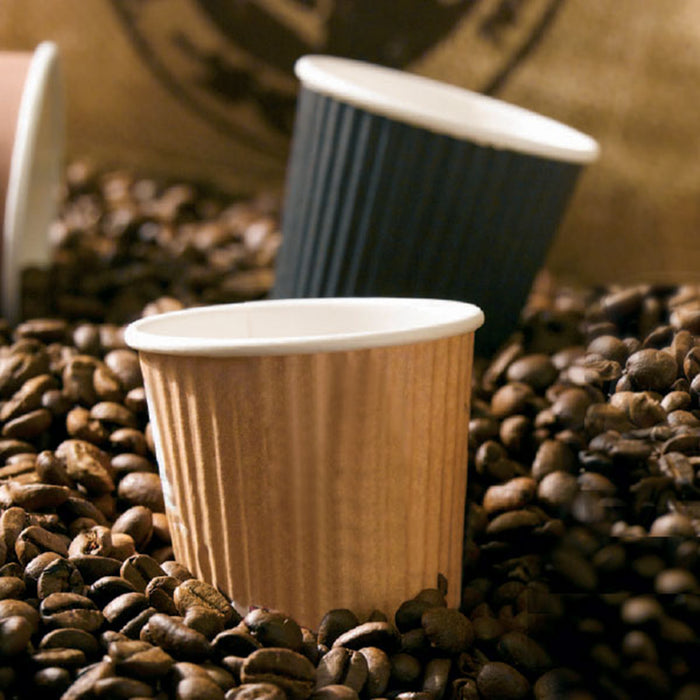 Bicchiere in cartone nero "Rippley" doppia parete - 450 ml - Ø 9 cm - H 13,6 cm - 25 pezzi