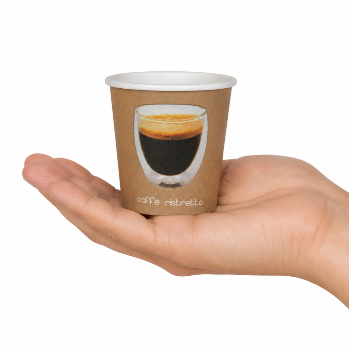 Bicchiere cartone stampa Ristretto (PAP20) - 120 ml - Ø 6,2 cm - H 6 cm - 100 pezzi