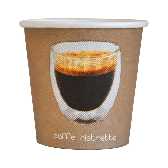 Bicchiere cartone stampa Ristretto (PAP20) - 120 ml - Ø 6,2 cm - H 6 cm - 100 pezzi