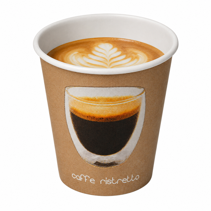 Bicchiere cartone stampa Ristretto (PAP20) - 120 ml - Ø 6,2 cm - H 6 cm - 100 pezzi