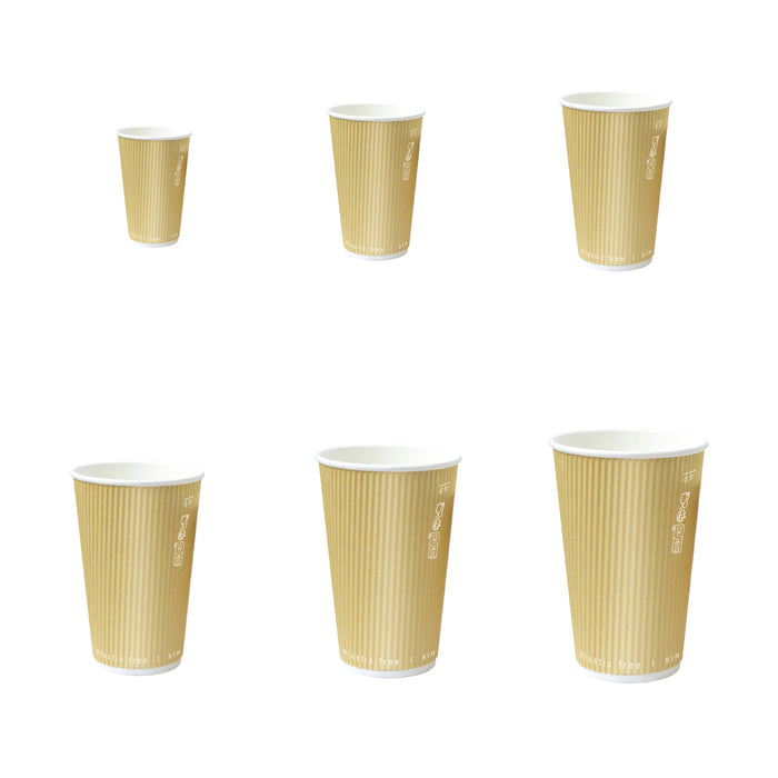 Bicchiere cartone kraft doppia parete increspata plastic-free (PAP20) - 460 ml - Ø 9 cm - H 13,6 cm - 25 pezzi