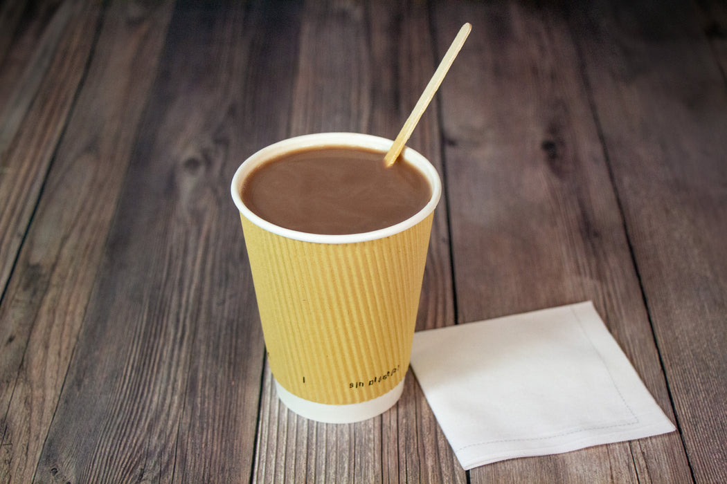 Bicchiere cartone kraft doppia parete increspata plastic-free (PAP20) - 460 ml - Ø 9 cm - H 13,6 cm - 25 pezzi