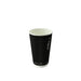 Bicchiere cartone nero doppia parete increspata plastic-free (PAP20)  H92mm 230ml