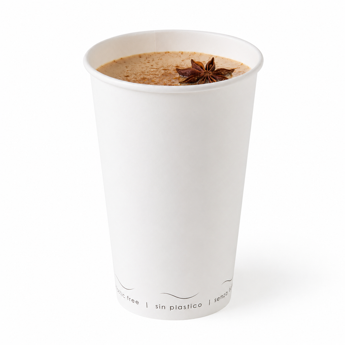 Bicchiere cartone bianco Eden plastic-free (PAP20) - 470 ml - Ø 9 cm - H 13,6 cm - 50 pezzi