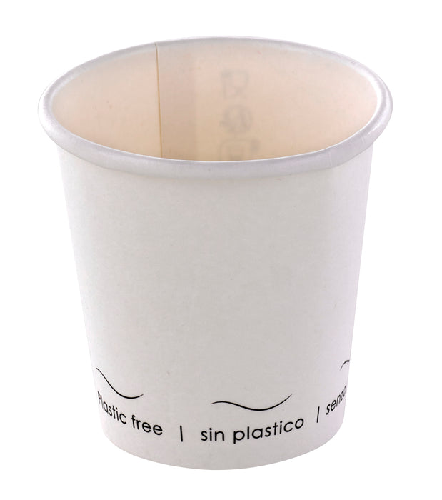Bicchiere cartone bianco Eden plastic-free (PAP20) - 72 ml - Ø 5,4 cm - H 5,6 cm - 50 pezzi