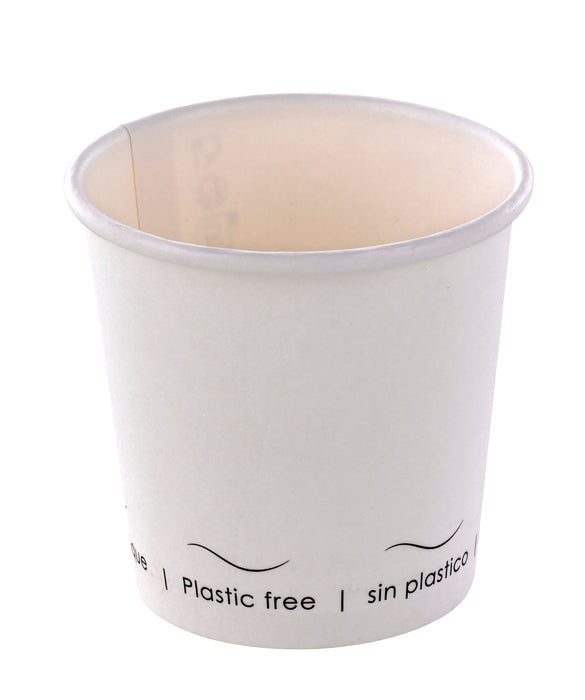 Bicchiere cartone bianco Eden plastic-free (PAP20) - 90 ml - Ø 6,2 cm - H 6 cm - 50 pezzi