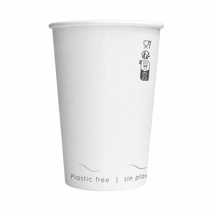 Bicchiere cartone bianco Eden plastic-free (PAP20) - 180 ml - Ø 7,4 cm - H 7,9 cm - 50 pezzi