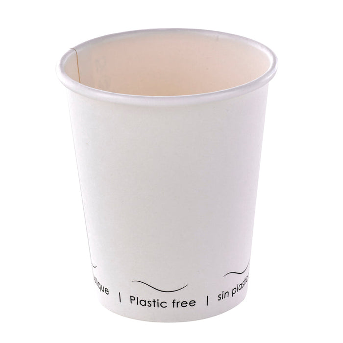 Vaso de cartón blanco Eden sin plástico, Base agua 230ml A92mm - 50Uds