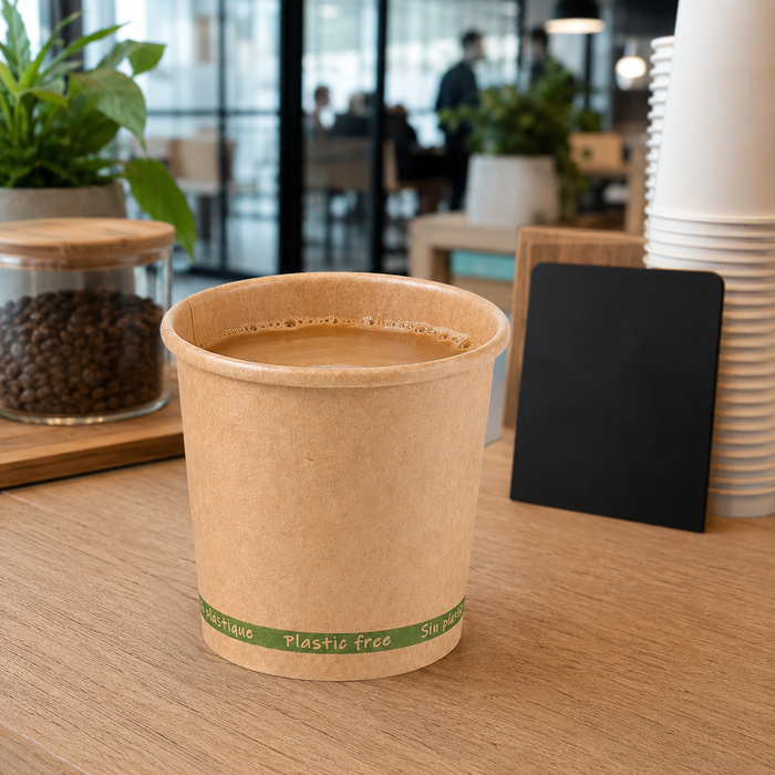 Bicchiere cartone kraft ZEN plastic-free (PAP20) - 90 ml - Ø 6,2 cm - H 6 cm - 50 pezzi