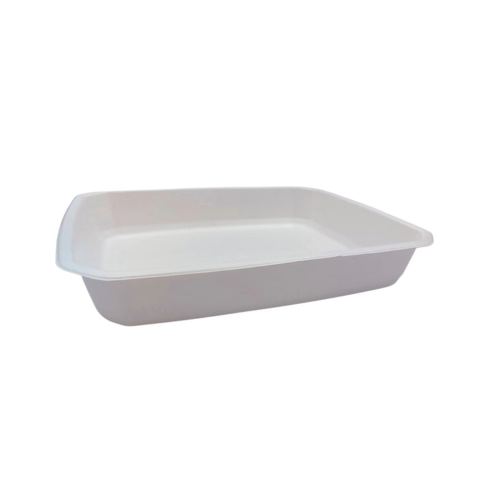 Vaschetta sigillabile in polpa di canna da zucchero 1/ - 3000 ml - 32,5 cm x 26,5 cm x 5,2 cm - 60 pezzi