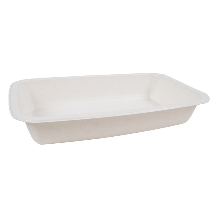 Vaschetta sigillabile in polpa di canna da zucchero 1/ - 1200 ml - 26,5 cm x 16 cm x 4,5 cm - 100 pezzi