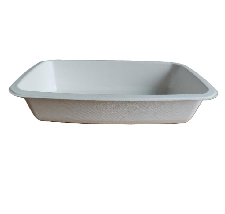 Vaschetta sigillabile in polpa di canna da zucchero 1/4 265x160mm H55mm 1450ml