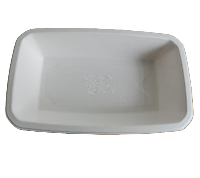 Vaschetta sigillabile in polpa di canna da zucchero 1/4 265x160mm H55mm 1450ml
