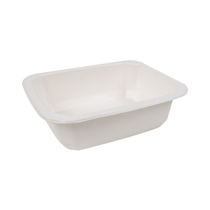 Vaschetta sigillabile in polpa di canna da zucchero 1/ - 585 ml - 16 cm x 13 cm x 4,6 cm - 100 pezzi