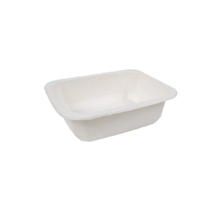 Vaschetta sigillabile in polpa di canna da zucchero 1/18 160x130mm H46mm 585ml