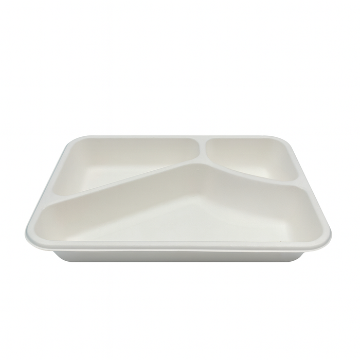 Vaschetta in polpa termosaldabile 3 scomparti (PAP21) 227x178mm H45mm 890ml