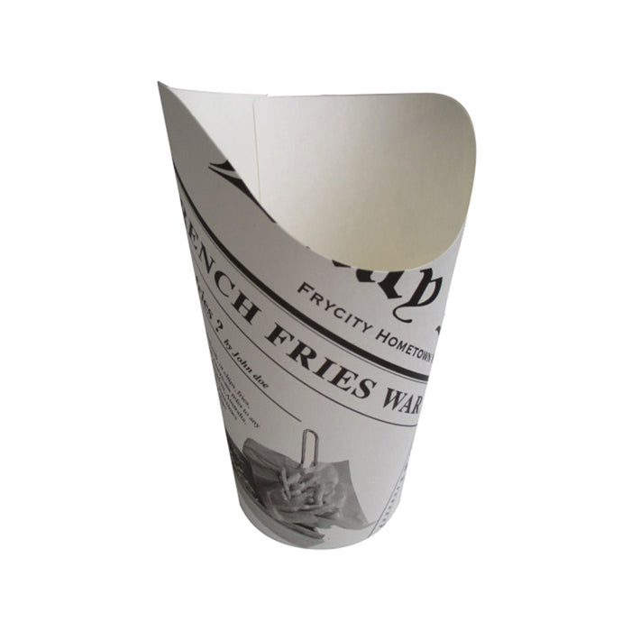 Bicchiere da snack in cartone, decorazione stampa di giornale - 325 ml - Ø 8,8 cm - H 13,3 cm - 50 pezzi