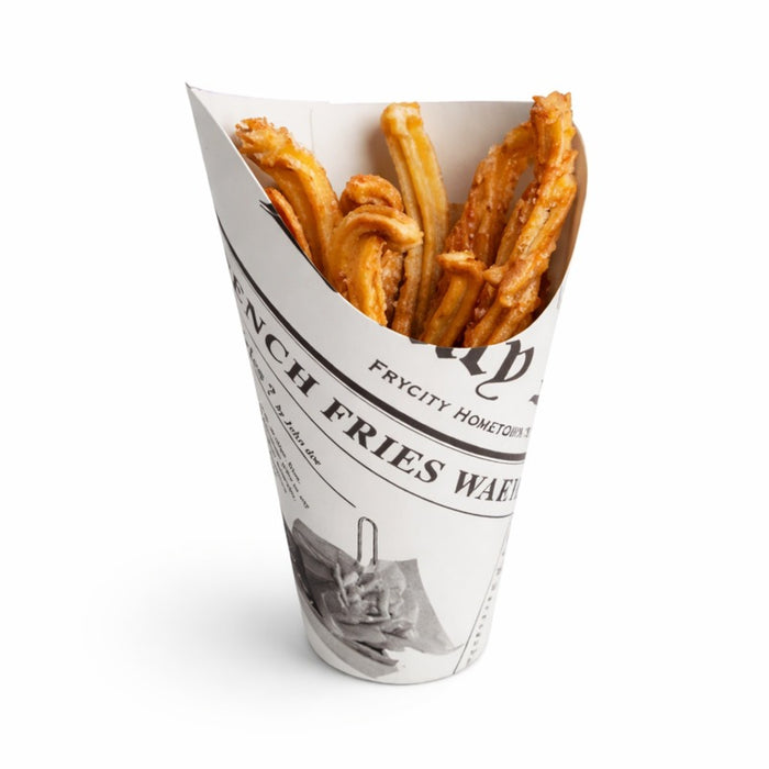 Bicchiere da snack in cartone, decorazione stampa di giornale   H133mm
