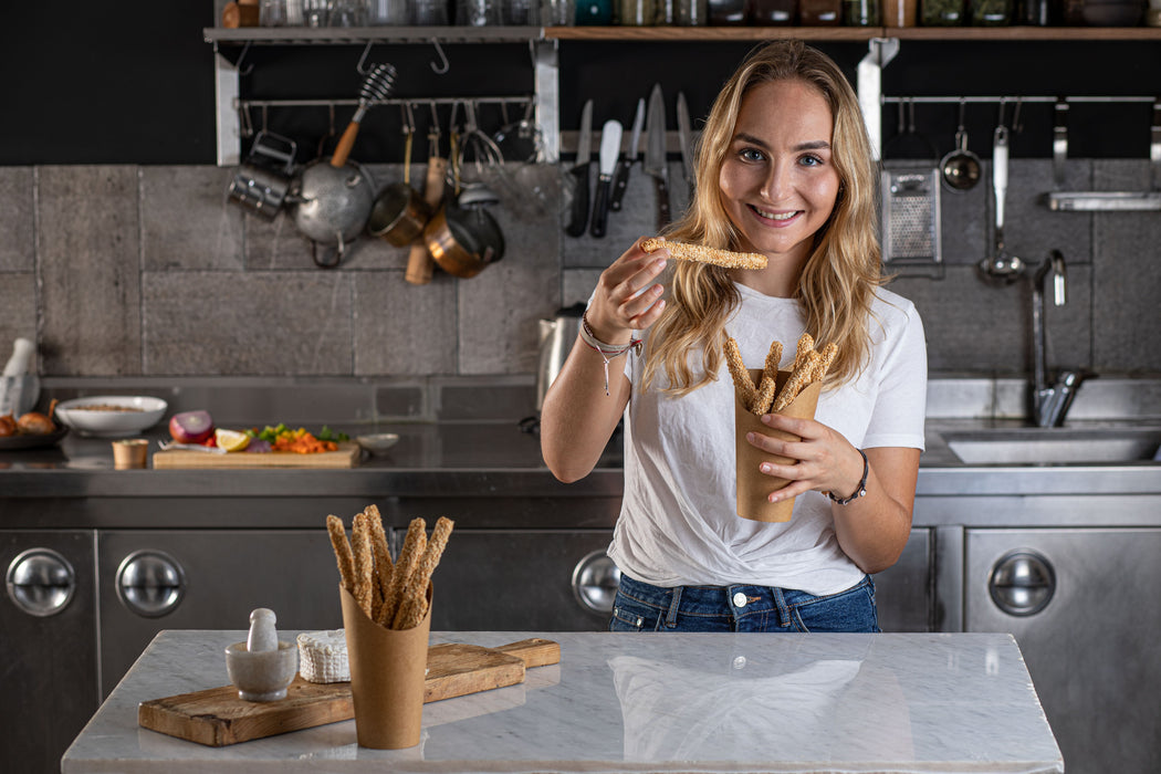Bicchiere da snack in cartone kraft - Ø 9 cm - H 16 cm - 50 pezzi