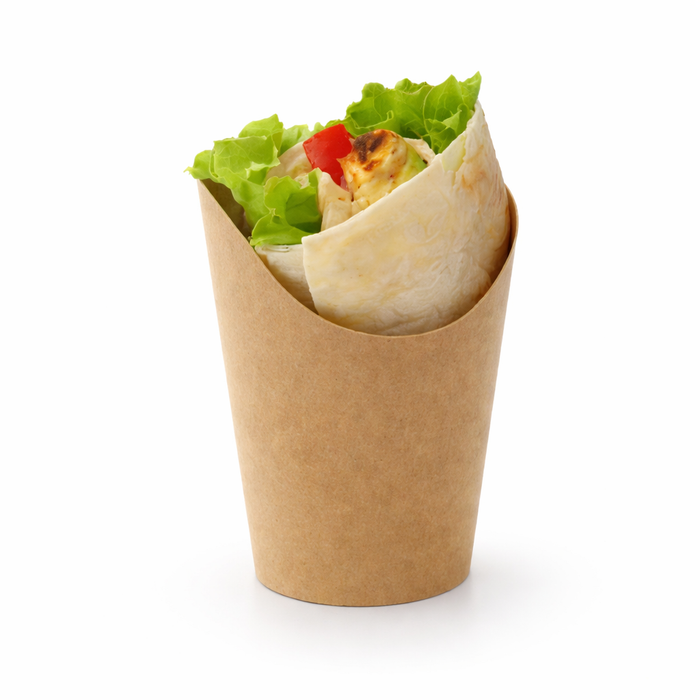 Bicchiere da snack in cartone kraft - Ø 9 cm - H 16 cm - 50 pezzi
