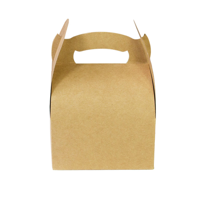 Scatola da pasticceria in cartone kraft con manici - 11 cm x 10 cm x 15,3 cm - 50 pezzi